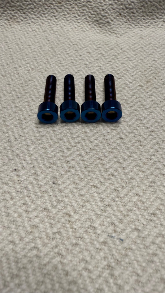Super 73 bar clamp bolts (burned blue titanium. Fits ridstar,tuttio, razor, macfox, zooz, ect…)