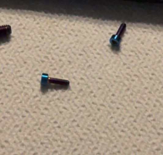 Super 73 brakes mineral oil cap bolts (set of 2 burned blue titanium bolts works on all tektros brakes)